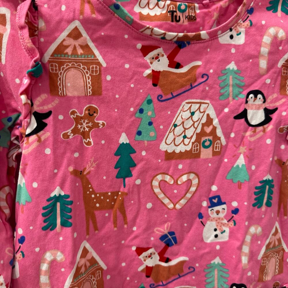 Tu Pinkmas Christmas Ruffle Long Sleeve Dress - Picture 3 of 7